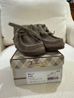 FootMates Kids Wally Taupe Suede Moccasin Boot